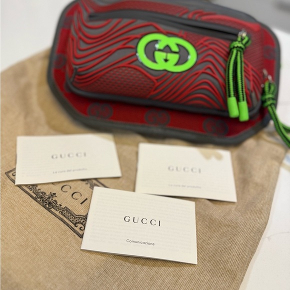Gucci Nylon Jacquard Red/Green Belt bag - brand new! - Picture 5 of 6
